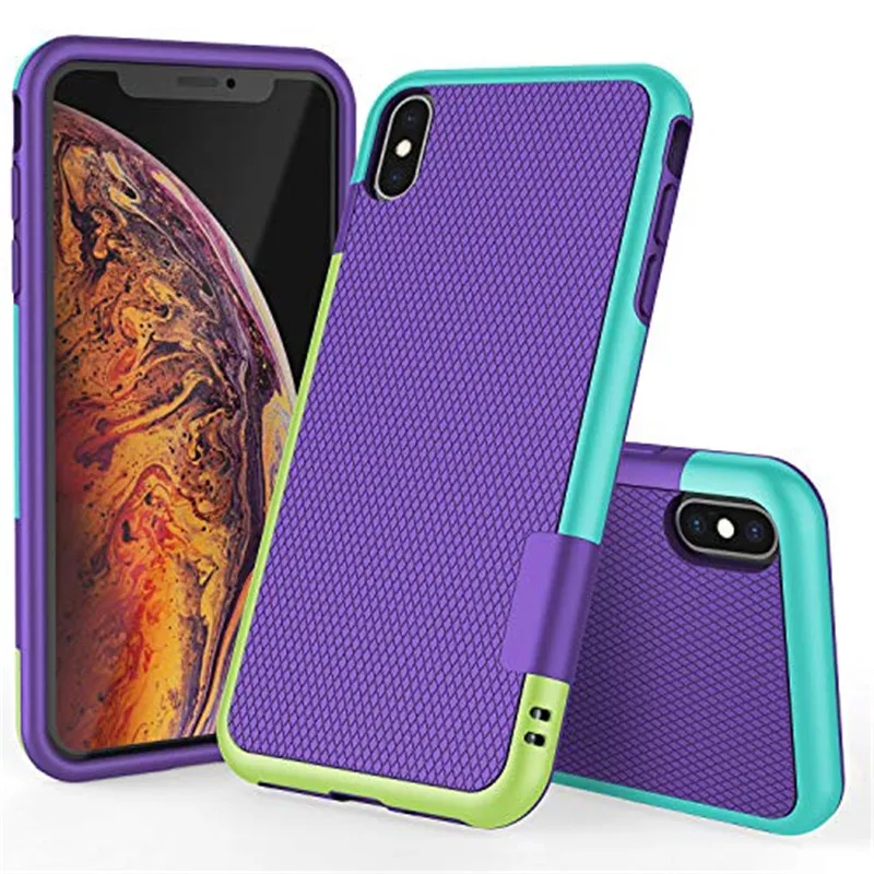 Ударопрочный Гибридный Силиконовый ударопрочный чехол для funda iPhone 11 Pro Max 7 8 6S Plus Xs Max XR против скольжения Capa Coque чехол для iPhone 7 - Цвет: Purple