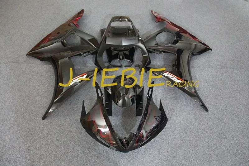 

Black red fire Injection Fairing Body Work Frame Kit for Yamaha YZF R6 2005