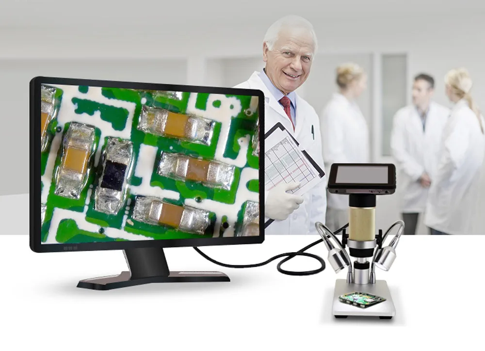 US $128.88 Andonstar HDMI VGA Microscope Long Object Distance Digital USB Microscope For Mobile Phone Repair Soldering Tool BGA Smart Watch