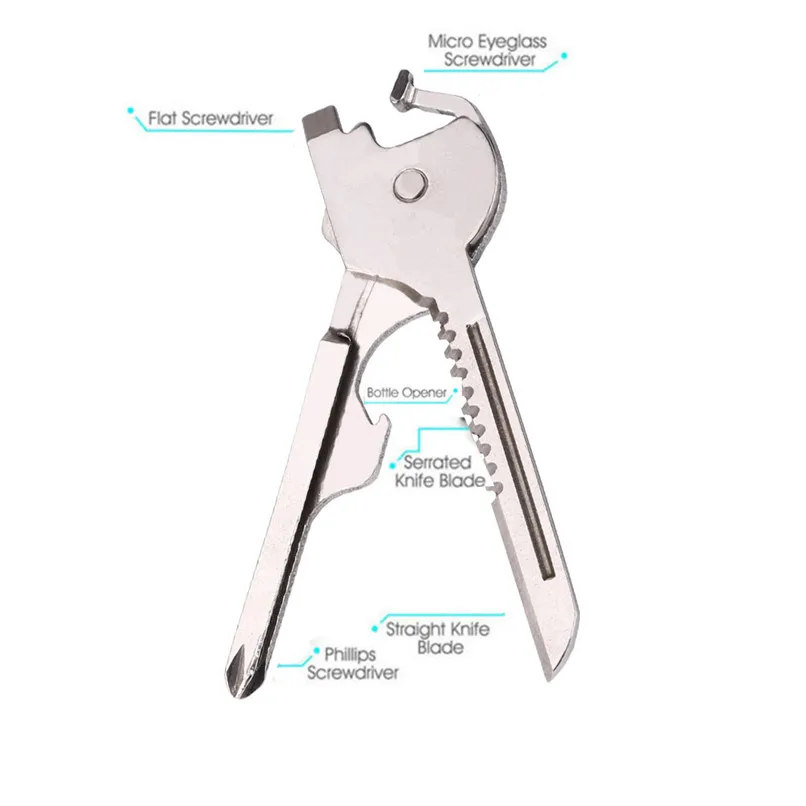 6 в 1 Utili-Key брелок многофункциональный инструмент нержавеющая отвертка EDC открывалка 30RJL17#1T3