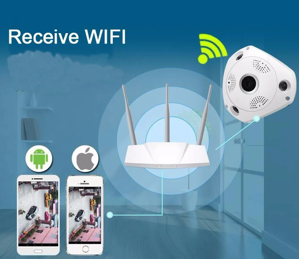 JCWHCAM 3MP 3D VR Cam WIFI IP камера 960P Рыбий глаз объектив HD панорама Wi Fi ИК Ночное Видение CCTV