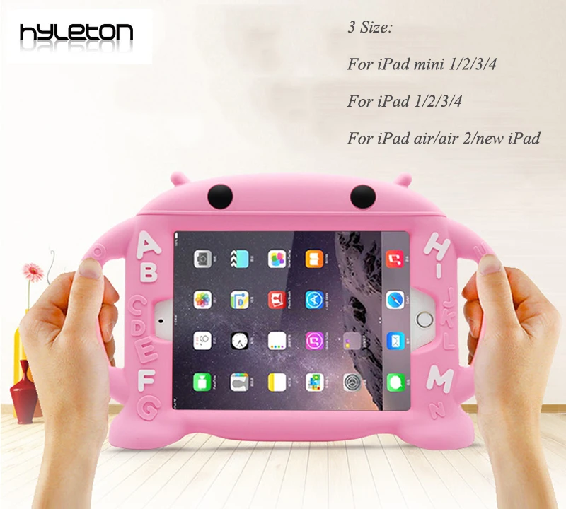 Hyleton силиконовый чехол для ipad mini Дети Защитный Мягкий чехол для ipad mini 1 2 3 4 с противоударной подставкой и держателем для ipad