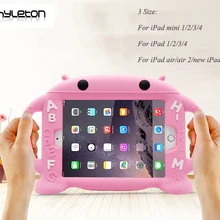 Hyleton силиконовый чехол для ipad mini Дети Защитный Мягкий чехол для ipad mini 1 2 3 4 с противоударной подставкой и держателем для ipad