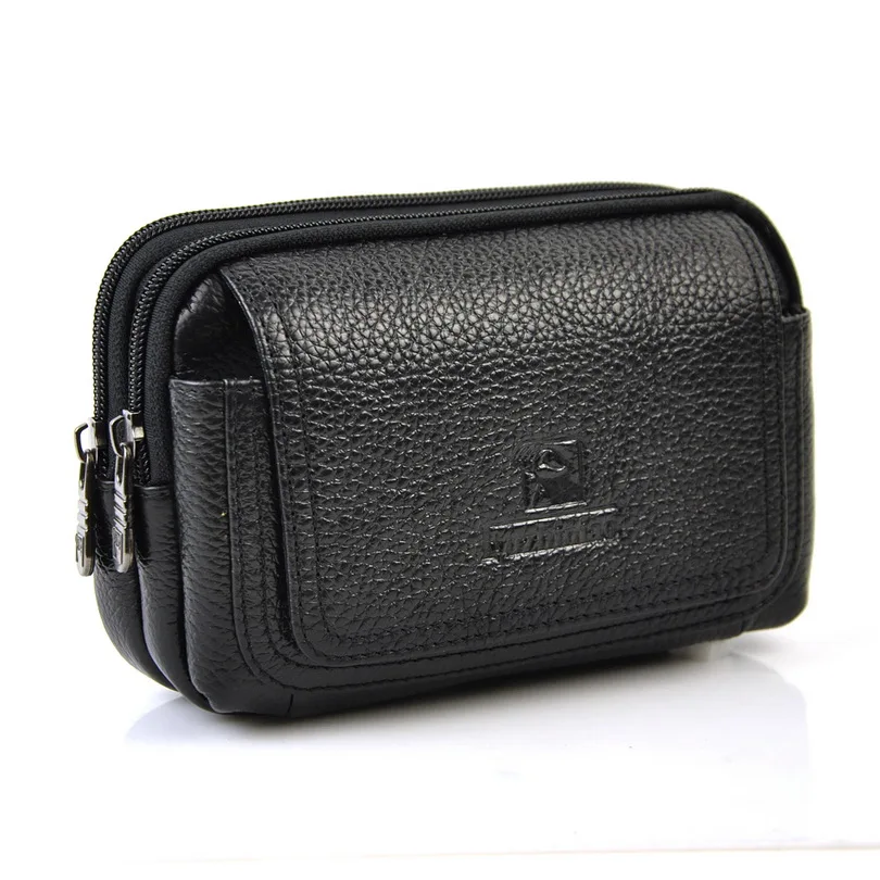 

Men's Cowhide Genuine Leather Waist Bag Pouch Fanny Belt Hip Bum Male Cow Skin Designer Brand New Accessory Daily Bags