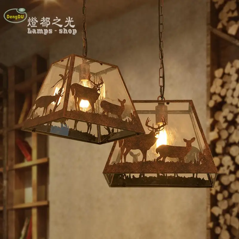 

Rural character fawn animal pendant Europe type restoring ancient ways the cafe bar balcony droplight