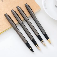 Школьный офис, металлическое классическое ружье, Черная решетка, подарок, иридиевая перьевая ручка