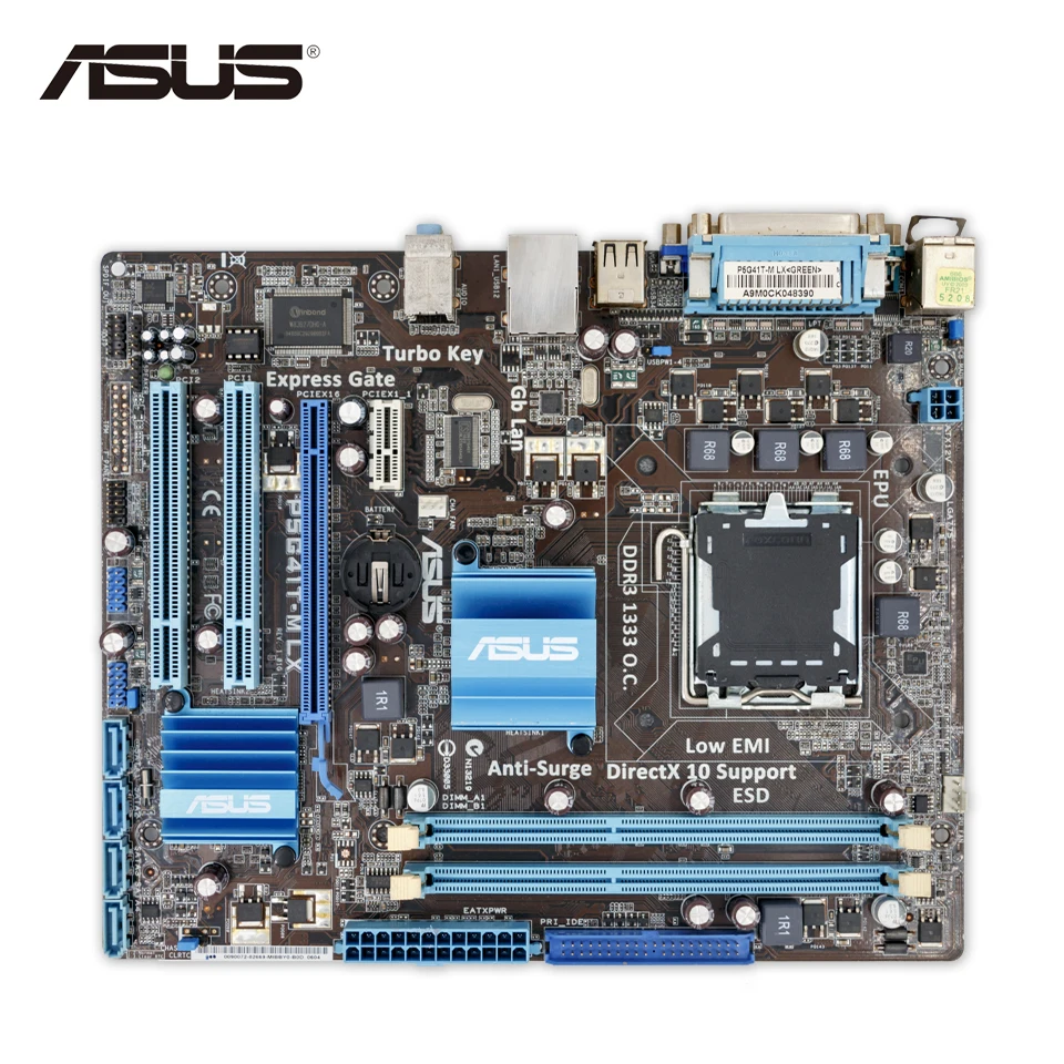 Asus P5G41T-M LX Original Used Desktop Motherboard G41 Socket LGA 775 DDR3 u-ATX On Sale asus p5kpl epu original used desktop motherboard p5kpl g31 socket lga 775 ddr2 atx on sale