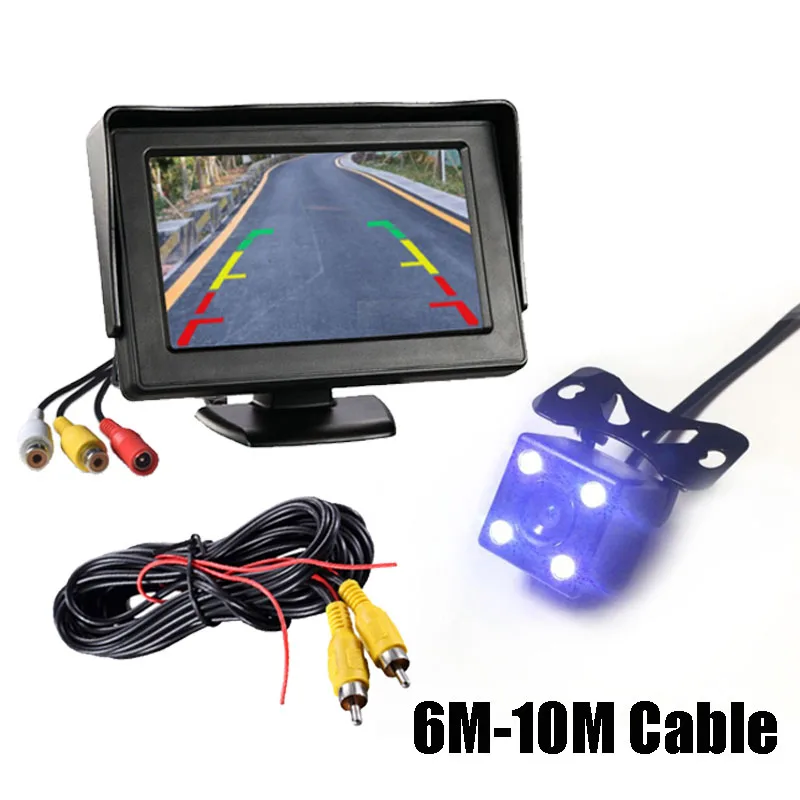 Thehotcakes 2в1 TFT LCD 2 видео вход 4 3 дюйма монитор парковки автомобиля с камерой заднего