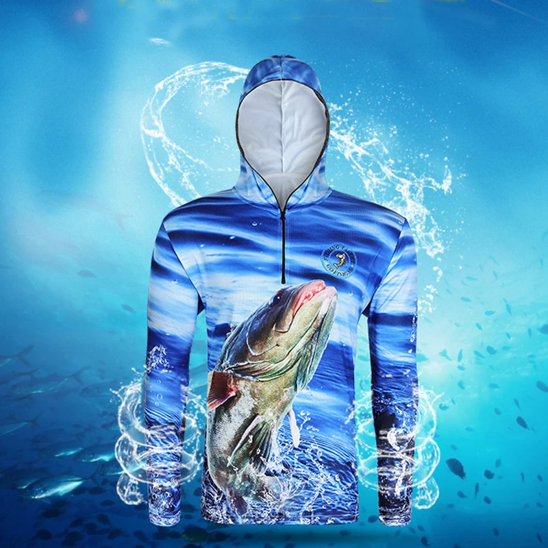 Для мужчин пальто с капюшоном на открытом воздухе для рыбалки, с длинным рукавом Костюмы быстрой сушки одежды Одежда для рыбалки для Пеший Туризм Куртка для альпинизма