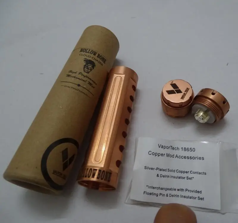 copper made 22mm diameter 18650 mechanical mod Hollow bone copper made 22mm diameter 18650 mechanical mod Hollow bone