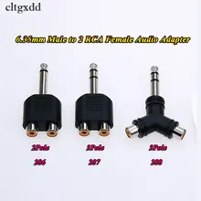 

cltgxdd 5PCS 1/4" 6.35mm Stereo Male to 2 Dual/Mono Phono RCA Female Jack Audio Adapter Converter Connector