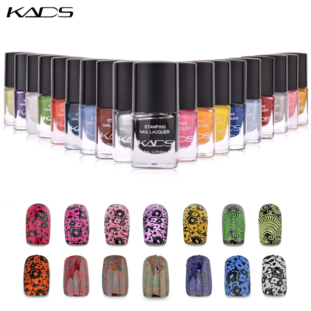 KADS Stamping nail polish Lacquer 5 Bottle//LOT 5 Color Nail Art nail polish set