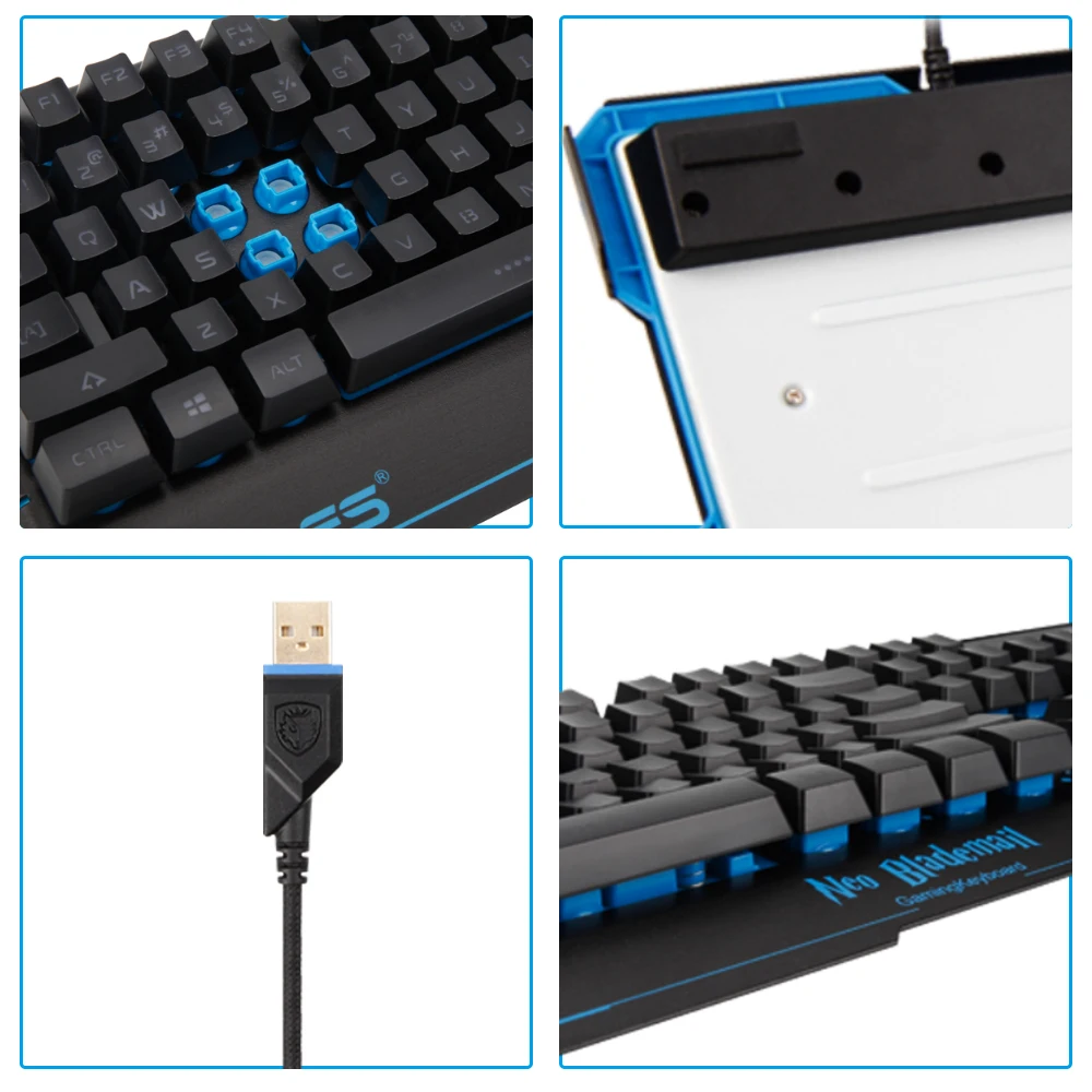 SADES NEO Blademail мембранная клавиатура Мультимедийная Игровая 5 RGB 7 цветов