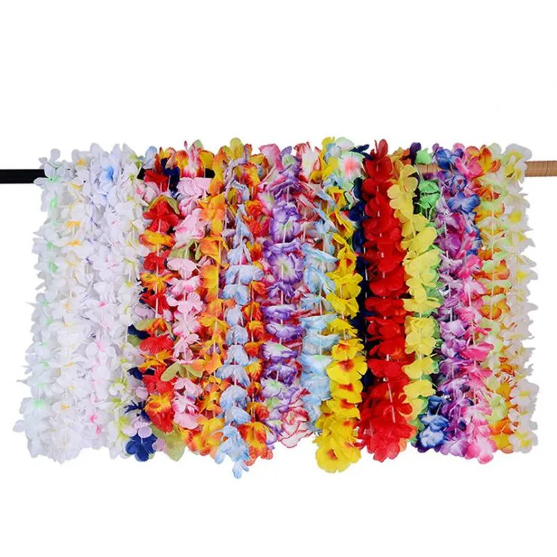 Гавайские гирлянды из цветов, костюм для женщин и девочек, цветочное ожерелье, гирлянда, гавайский танец хула, декоративный венок, тропические вечерние, рождественские