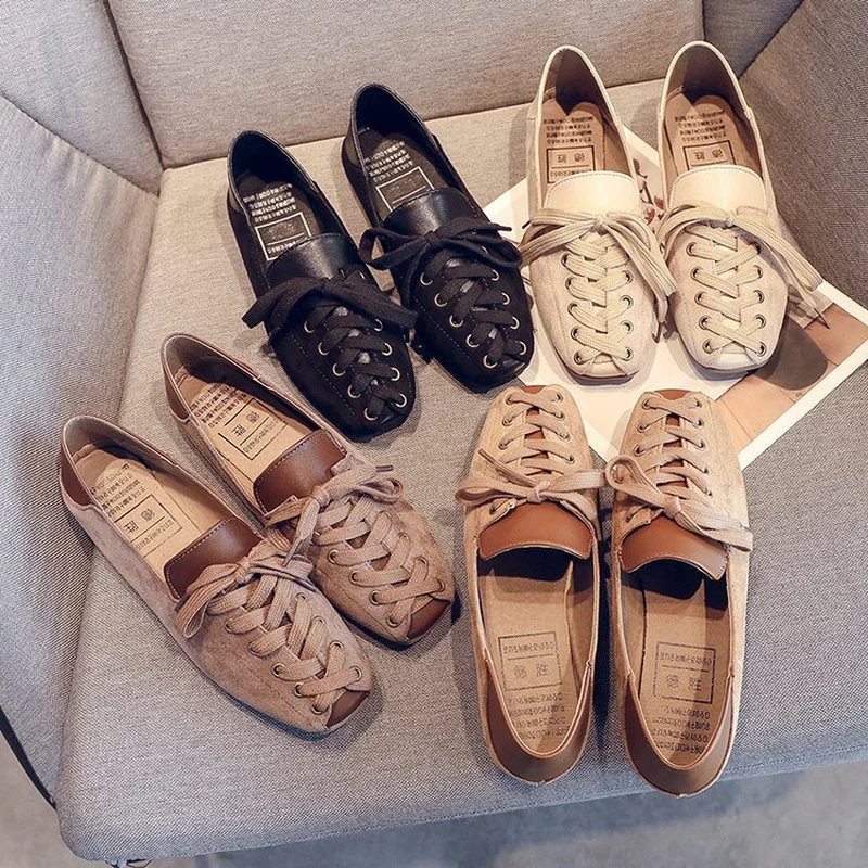 Лоферы; женские кроссовки на плоской подошве; повседневная женская обувь с квадратным носком; коллекция года; сезон весна; zapatos de mujer; женская обувь; оксфорды; ayakkabi