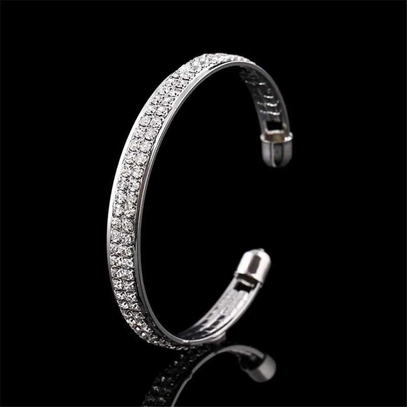 Fashion Bracelets for women luxury brand Gold Crystal Rhinestone Open Bangle Cuff Bracelet Jewelry Armbanden Voor Vrouwen M16 (6)