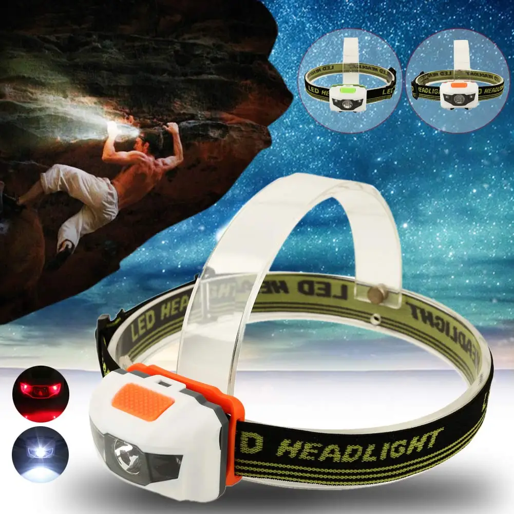 Mini Super Bright 600LM 4 Modes Waterproof LED Headlamp Flashlight white + red Headlight Torch light For Camping Hiking