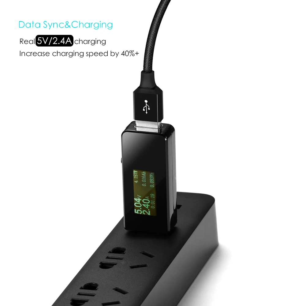 SUPTEC القماش نسج المصغّر usb كابل 2A سريع مزامنة بيانات كابل شحن سامسونج هواوي Xiaomi LG Andriod الهاتف المحمول الكابلات 2 m