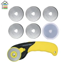 AUTOTOOLHOME 45mm Rotary Cutter Set & 5 Sharp Blades Fit Olfa Dafa Fiskars Fabric Circular Patchwork Craft Leather Hand Tools