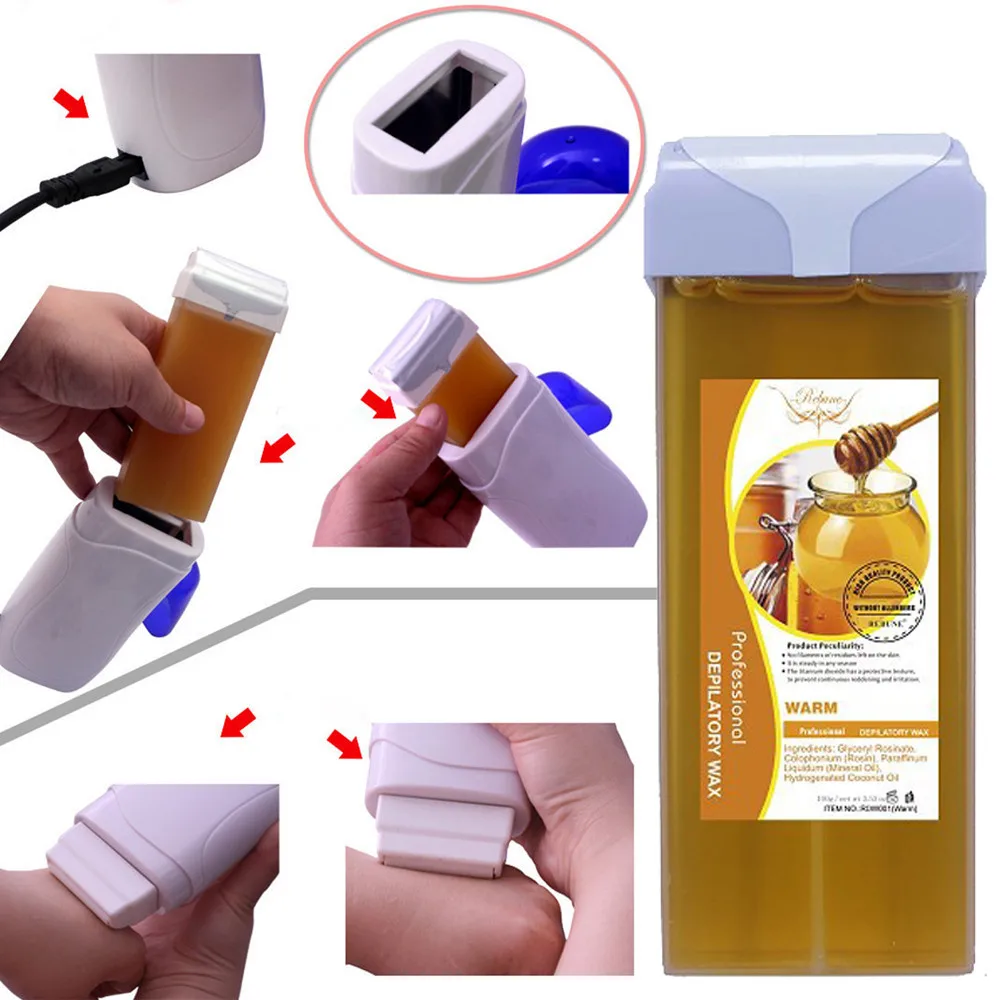 

high quality Roll On Hot Depilatory Wax Cartridge Heater Waxing Hair Removal Remove For hair removal on all body parts