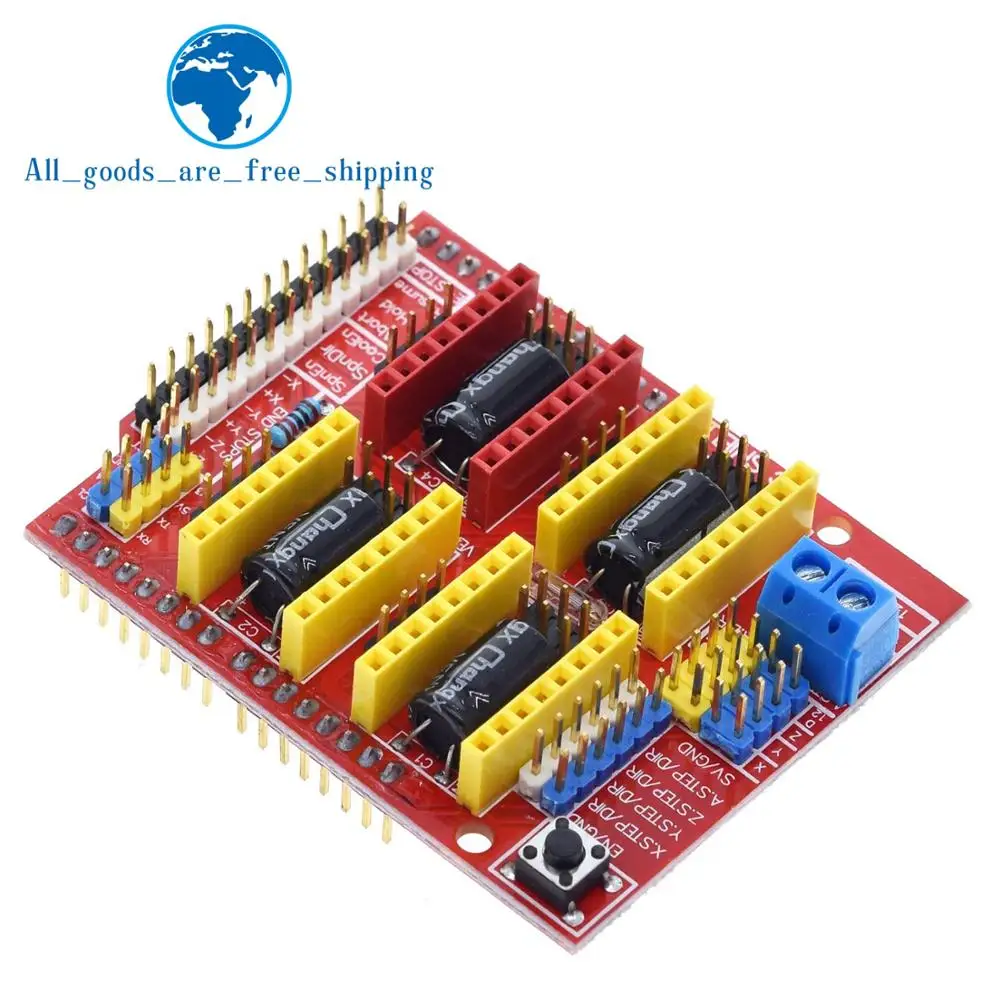 

TZT New cnc shield v3 engraving machine / 3D Printer / A4988 driver expansion board for Arduino