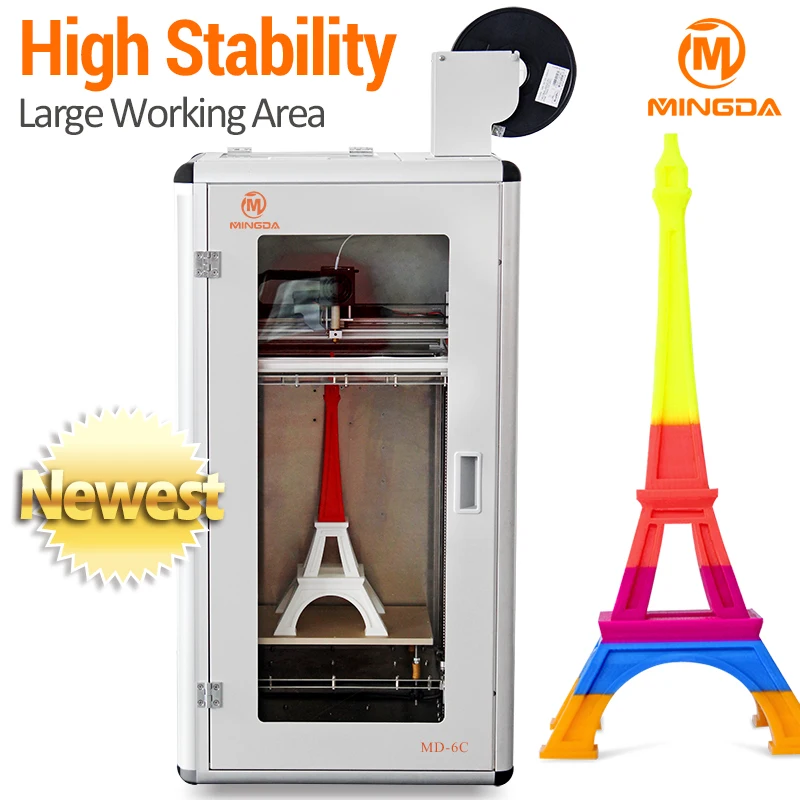 MINGDA Newest High-End Metal Frame 3D Printer MD-6C Cheap Price, OEM Available Imprimante 3D