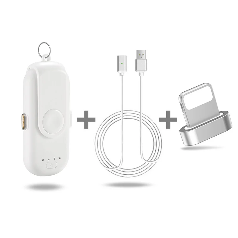 Магнитный блок питания для iPhone/Micro USB/type C 1000mAh мини-магнит зарядное устройство банк питания для iPhone/iPad/Xiaomi/LG - Цвет: white for iphone