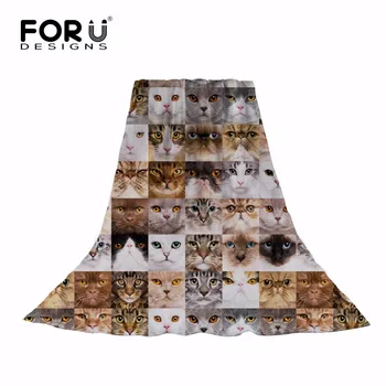 

FORUDESIGNS Summer Fashion Chiffon Scarf Female Stylish Cat Dog Puzzle Design Silk Scarves Cape Manta Girls Long Beach Scarfs