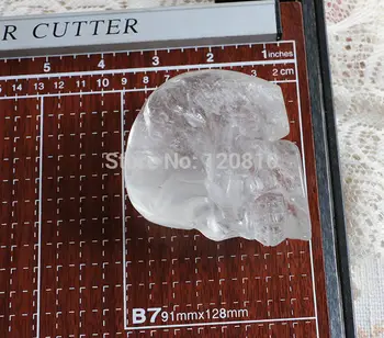 

393g Natural Clear Quartz Crystal Human Skull Crystal Healing Reiki A079