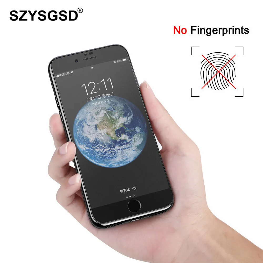 Black Matte Glass For Iphone 7 7 Plus Tempered Glass 9h Matte