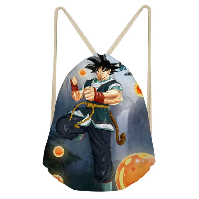 Dragon Ball Z Drawstring Bag Boys String Closure Bag For Clothes Pack Student School Backpack