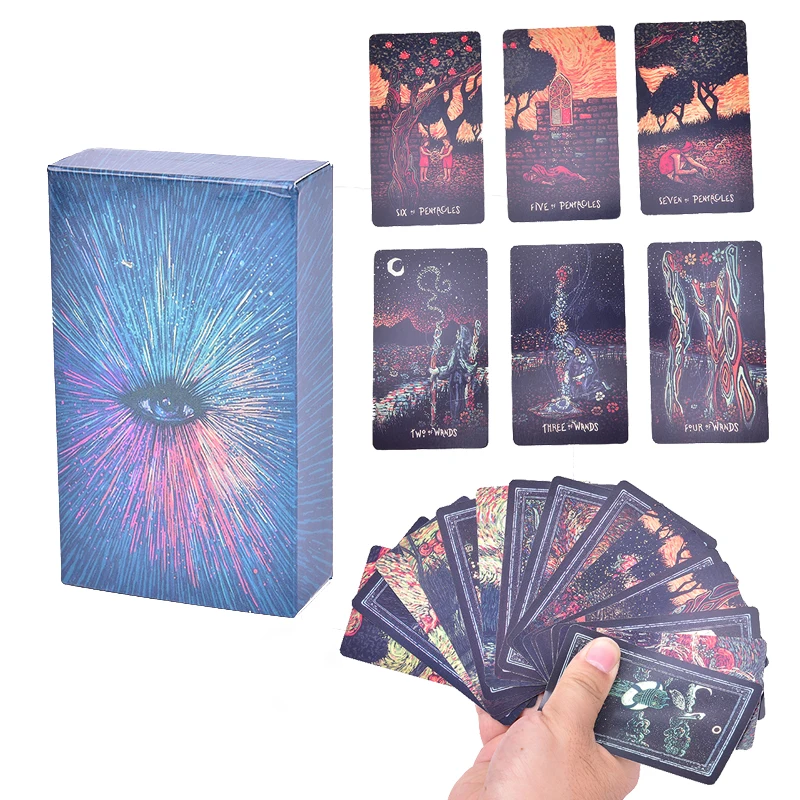

New 2019 English Deck Tarot Cards DIY Silver Plating Prisma Visions Tarot Board Game For Party Cards Game