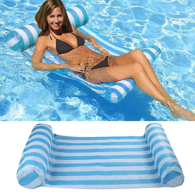  Summer New Inflatable Bed Sofa Floating Row Pool Air Mattresses Beach Foldable Swimming Pool Chair 