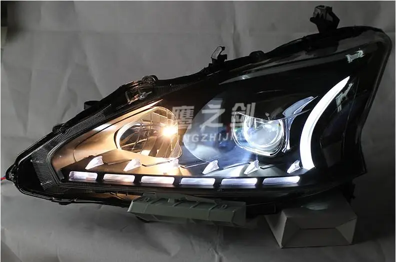 Hireno фары для 2013-2015 Nissan Altima Teana фар сборки LED DRL ангел объектив двойной луч ксеноновые 2 шт