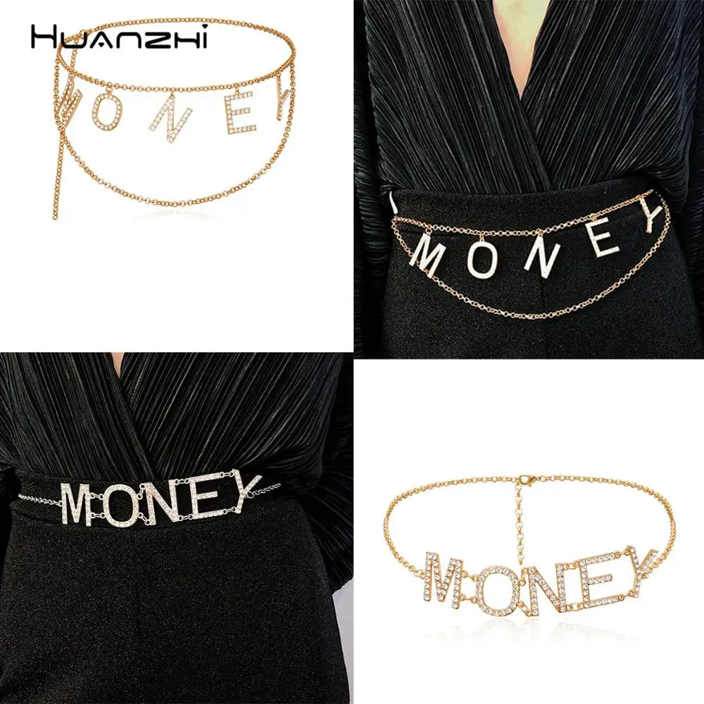 

HUANZHI New Personality Sexy Retro Multilayer Alloy Money Waist Chain Body Chain for Women Belly Chain Waist Belt Chain Jewelry