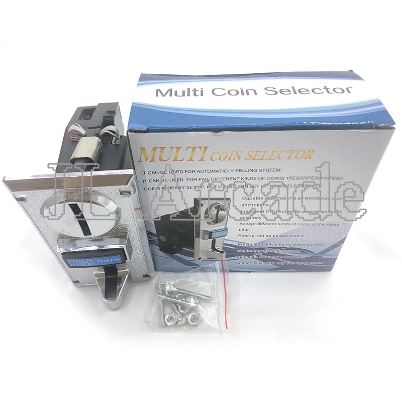 

Multi coin selector acceptor for 5 different coins, support multi signal output 1 signal, arcade game machine part