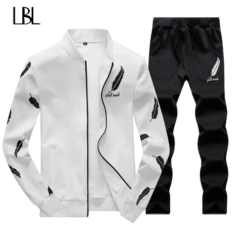 Sweatsuit Men Clothing Tracksuit Set Crossfit 2018 Men's Set Spring Summer Men Tracksuit Sportswear 2 Piece Set Suit Jacket+Pant