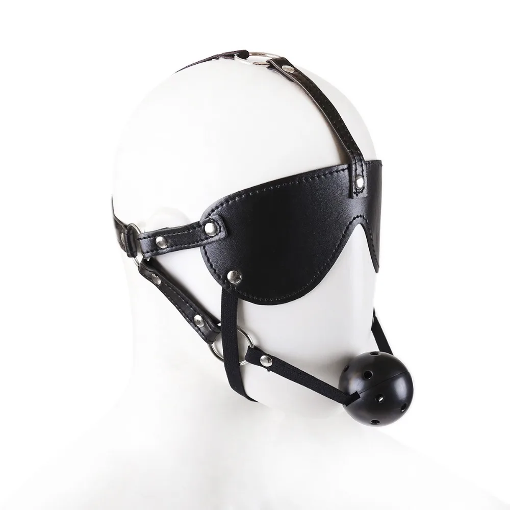 

chastity lock 3color Leather mask Mouth Plug Bondage Slave Restraints Belt In Adult Games For Couples Fetish Virtue lock