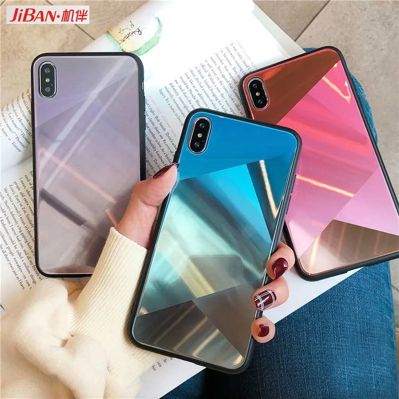 JIBAN лазерный чехол для телефона iphone xs max роскошный стеклянный глянцевый Apple X XR 6 6s