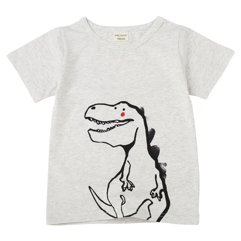 

Fun Dinosaur Baby Girl Boy T-shirt Big Girls Boys Tee Shirts for Children 2019 New Short-sleeved T Shirt 100% Cotton Kid Clothes