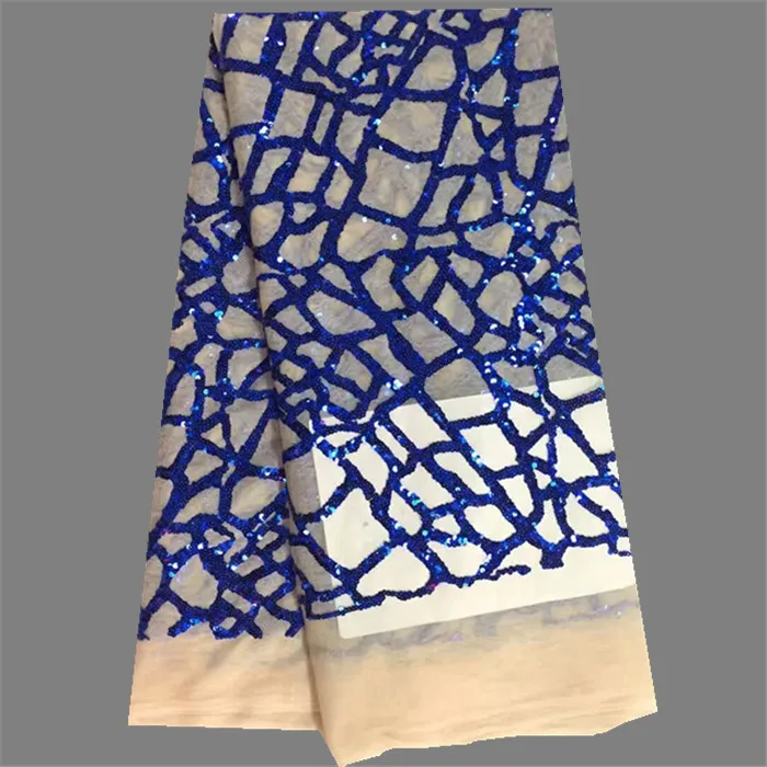 Excellent party dress mateiral with sequins French net lace fabric for