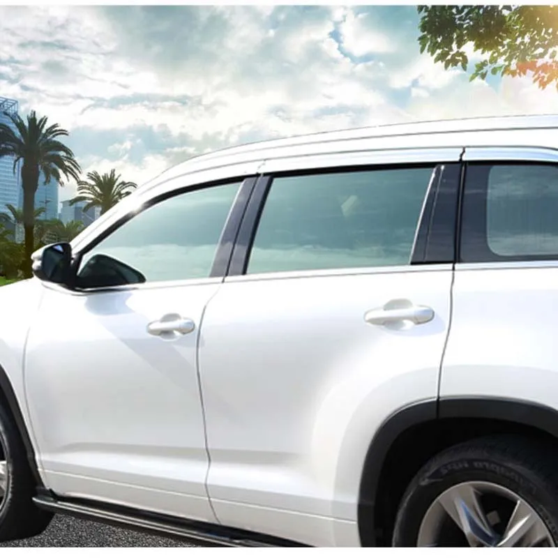 1 комплект новый хромированный козырек от солнца и дождя для Toyota Highlander 2015