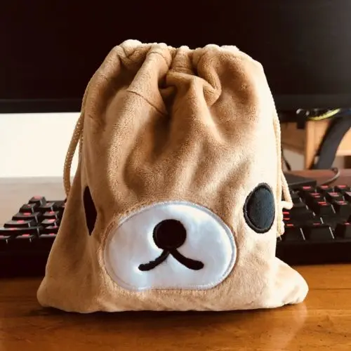 

Rilakkuma bear fuzzy handbag drawstring POUCH bag makeup bags phone animeCARTOON