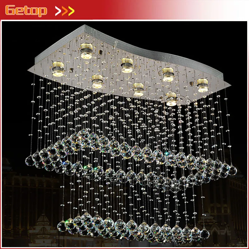 

Modern LED Crystal Chandelier Creative Lower Power Eye-protective with 8 Bulbs GU10 for Parlor Bedroom Restaurant Lamp