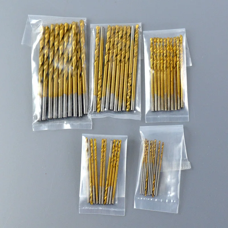 

50pcs Titanium high speed steel straight shank twist drill etal twist drill set