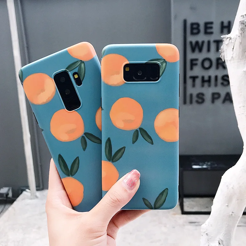 

LoliHippo Orange Fruit Cell Phone Case Protective Back Cover for Samsung S 7e S 8 9 S8 S9 Plus Note8 Note9 TPU Galaxy Phone Case