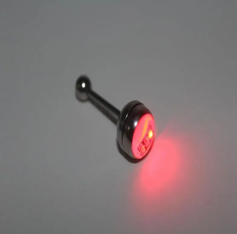 

LED stainless steel Navel & Bell Button Ring Glow In The Dark Tongue Rings Tongue Bar Body Piercing Punk Style Jewelry