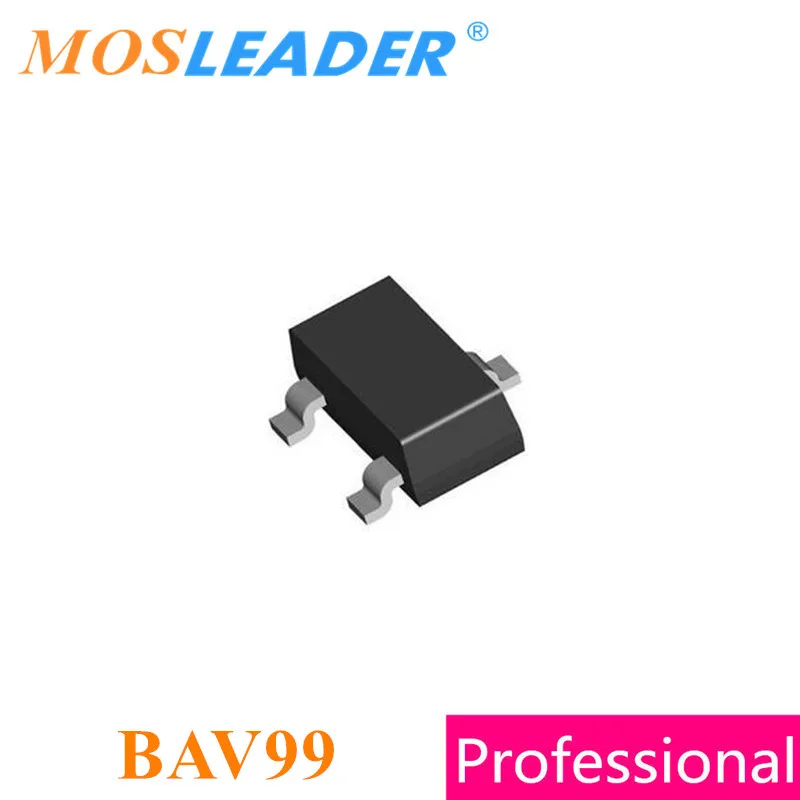 

Mosleader BAV99 A7 SOT23 3000PCS BAV99LT1G 200mA 70V Made in China Switching diodes High quality