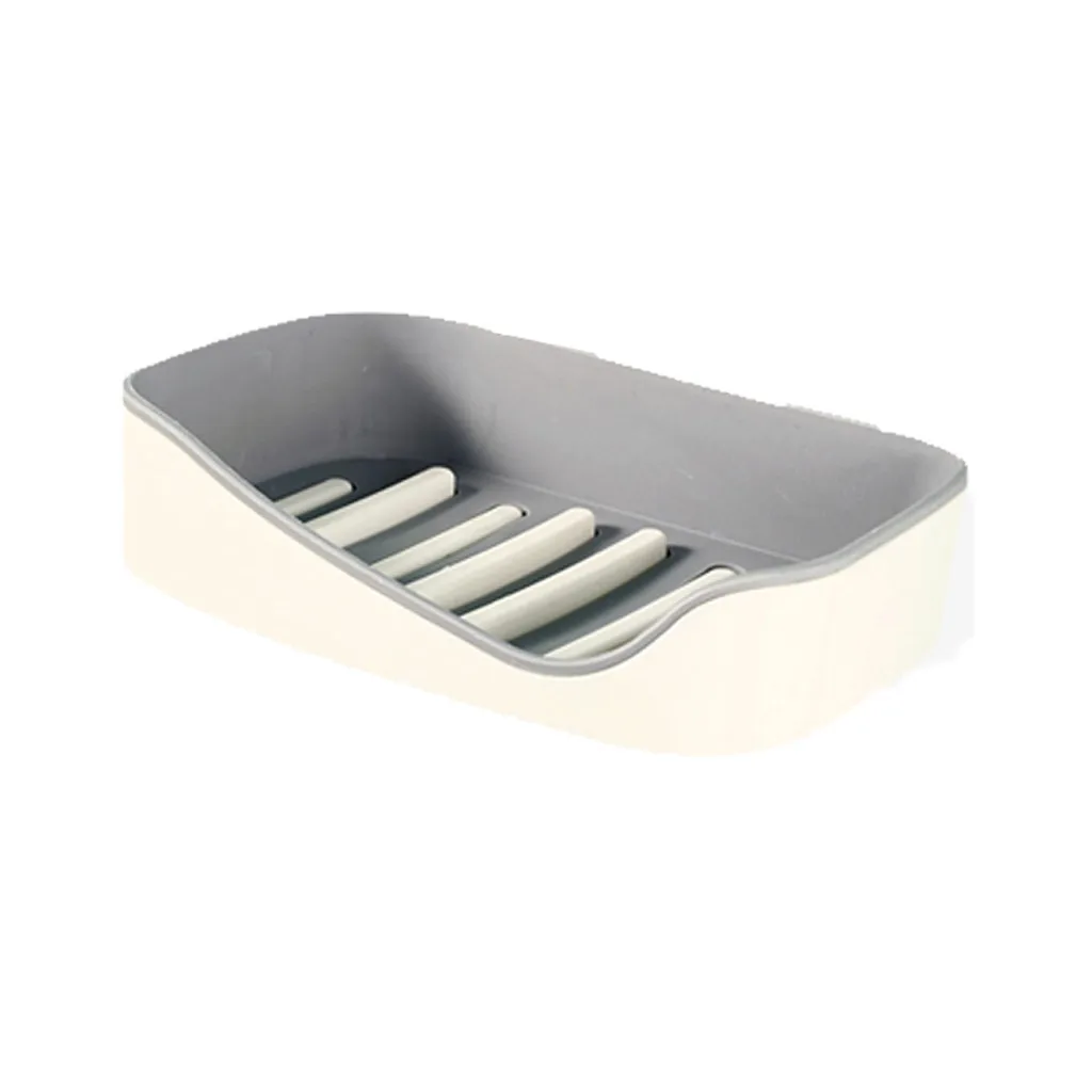

Wall-Mounted Soap Box Draining Holes Holder Bathroom Sucker Storage Organizer Kitchen Sponge Drain Dish
