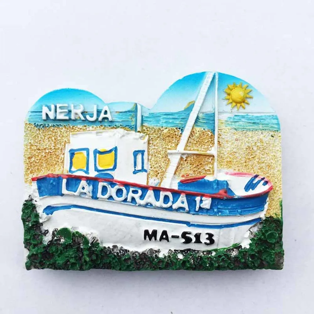 

Spain Andalusia Mediterranean Malaga Nerja Travel Souvenir Fridge Magnet 3D Resin Refrigerator Magnetic Sticker Home Decor